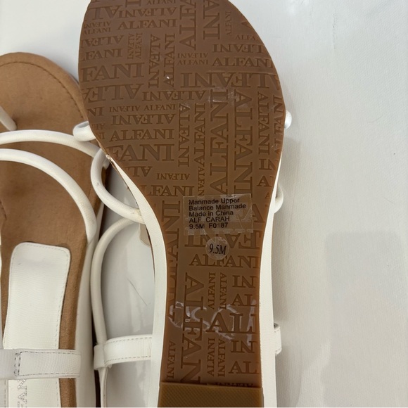 Alfani Hayyden Synthetic Thong Slingback Sandals White 9.5M Wedge Heal - Picture 6 of 7